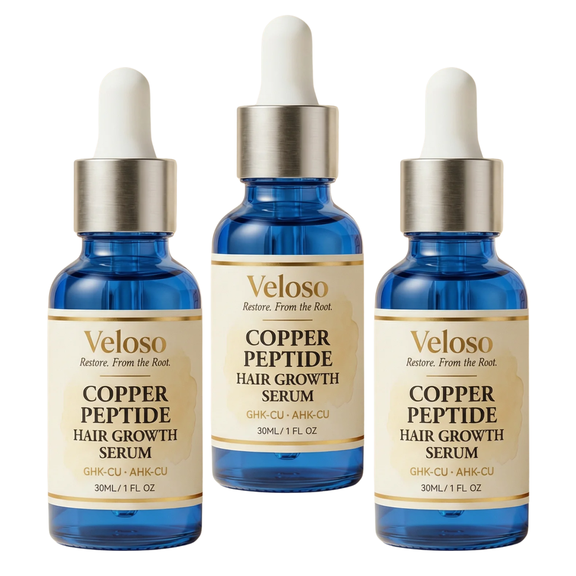 GHK-CU Copper Peptide Hair Serum (x3)