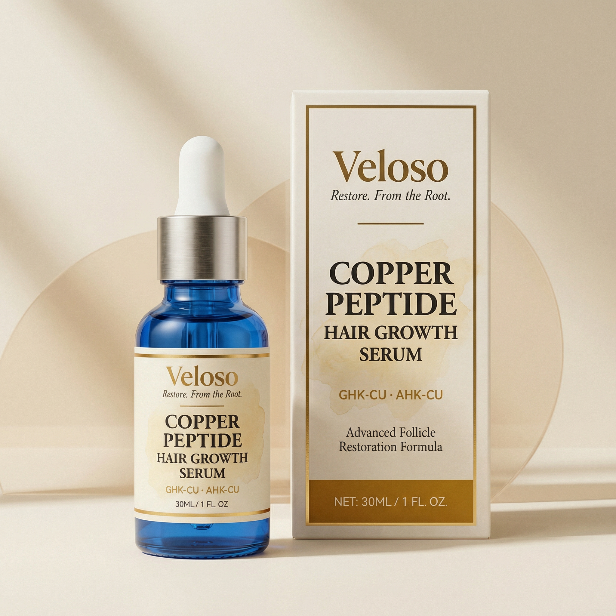 GHK-CU Copper Peptide Hair Serum (x3)